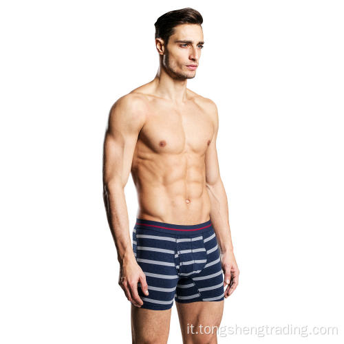 Pantaloncini per pugili per uomo a strisce sportivi sportivi di cotone esteso